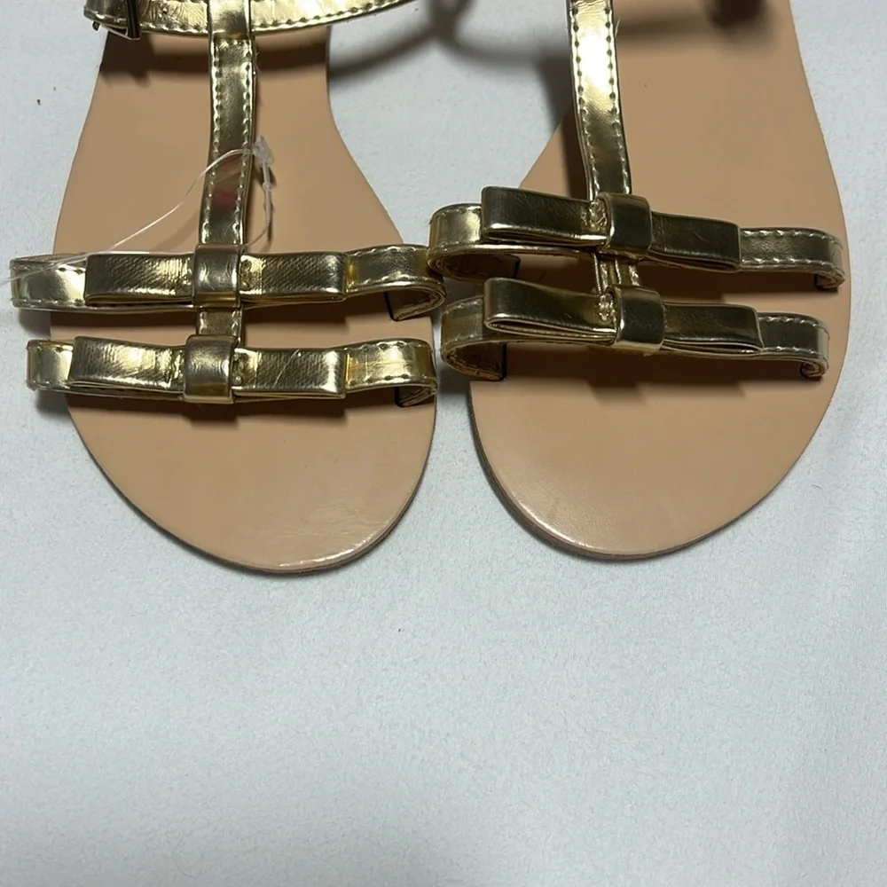 Janie and Jack Youth Size 2K Gold Sandals